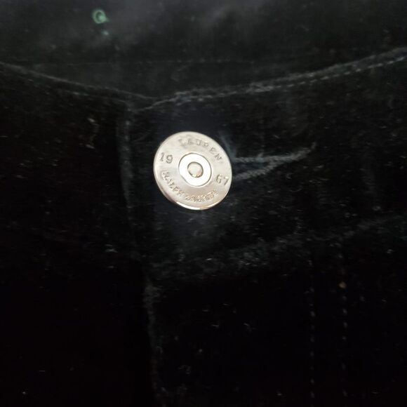 Lauren Ralph Lauren Velvet Bootcut Jeans 6 Black Vintage Grunge Goth Boho - Picture 7 of 12